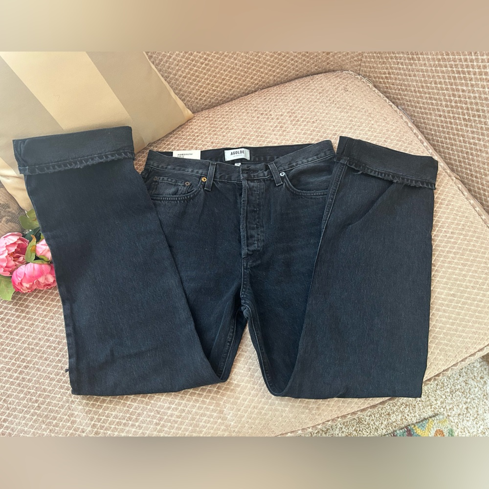 AGOLDE Designer Jeans Women’s size 29. Black, Distressed, Cuffed,